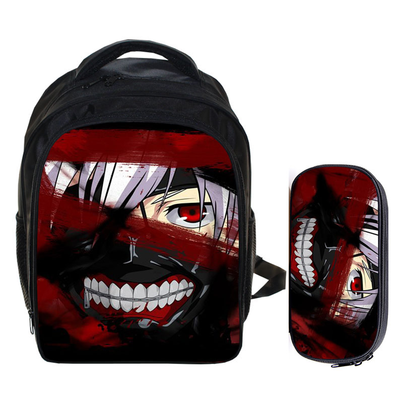 13″Tokyo Ghoul Backpack School Bag+pencil case - Baganime