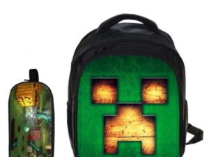 13"Minecraft Backpack School Bag+pencil case