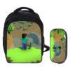 13"Minecraft Backpack School Bag+pencil case