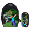 13"Minecraft Backpack School Bag+pencil case