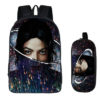 16Michael Jackson Backpack School Bag+pencil case