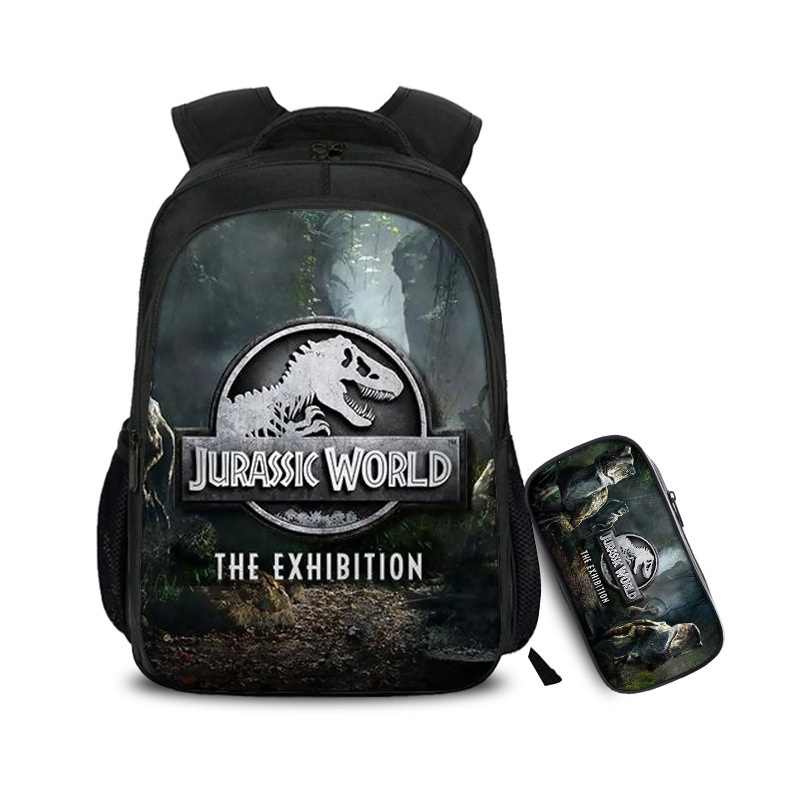 16″Jurassic World Fallen Kingdom Backpack School Bag+Pencil Bag - Baganime