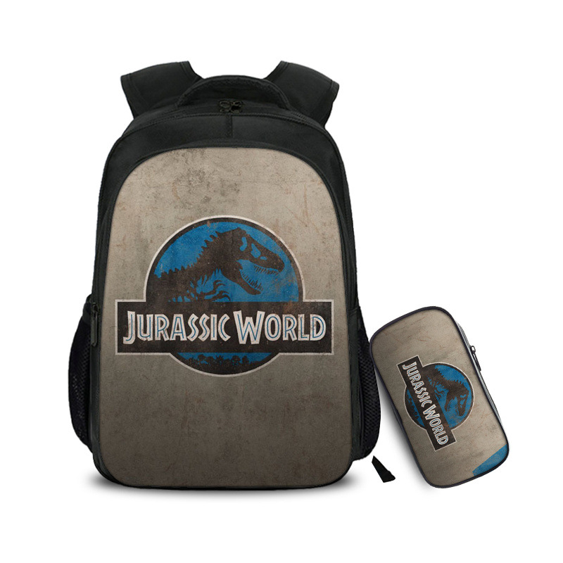 16″Jurassic World Fallen Kingdom Backpack School Bag+Pencil Bag - Baganime