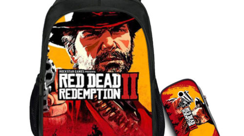 16″Red Dead RedemptionⅡ Backpack School Bag+Pencil Bag