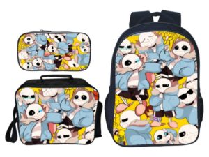 16″Undertale Backpack School Bag+Lunch Bag+Pencil Bag