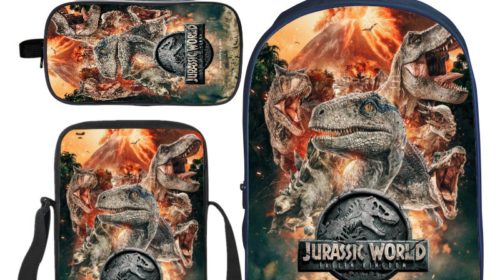 16″ Jurassic World Backpack School Bag+Shoulder Bag+Pencil Bag