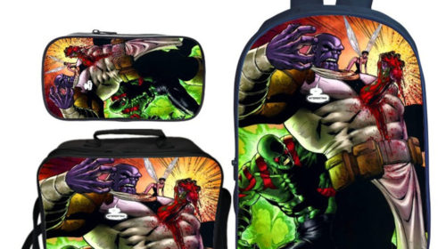 16″Deadpool Backpack School Bag+Lunch Bag+Pencil Bag