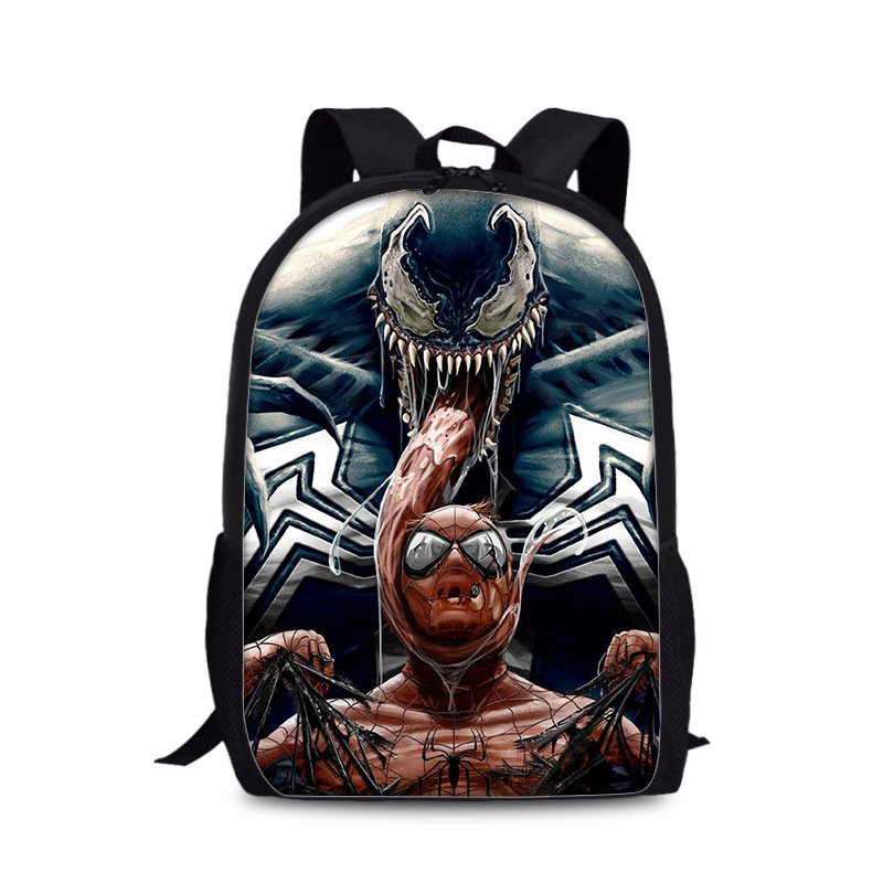 18″Spider-Man: Into the Spider-Verse Backpack School Bag Black - Baganime