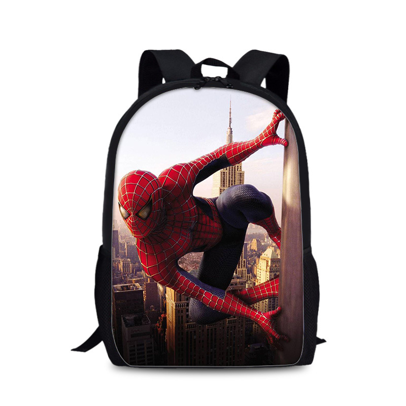 18″Spider-Man: Into the Spider-Verse Backpack School Bag Black - Baganime