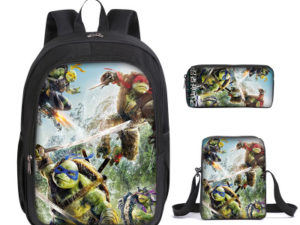 16″Ninja Turtles Backpack School Bag+Messenger Bag+Pencil Bag