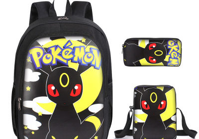 16″Pokemon Eevee Backpack School Bag+Messenger Bag+Pencil Bag
