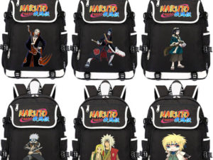 NARUTO USB Backpack School Bag Black Red Blue