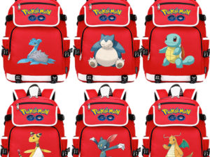 Pokemon USB Backpack School Bag Black Red Blue
