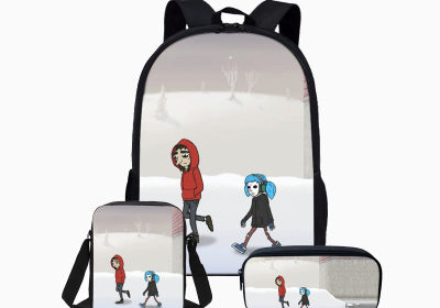18″Sally Face Backpack School Bag+Messenger Bag+Pencil Bag