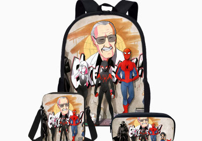 18″Spider-Man Into the Spider-Verse Backpack School Bag+Messenger Bag+Pencil Bag