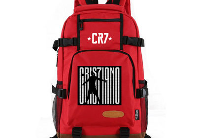 CR7 Backpack School Bag Black Red Blue