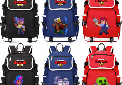 18 Inch Leon Spike USB Backpack School Bag Black Red Blue