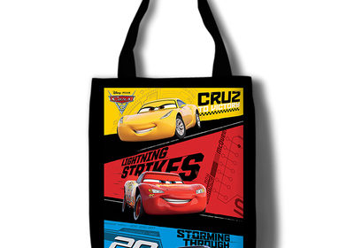 Cars 3 Canvas Grocery Bag Shopping Bag Reusable Large Shopping Canvas Bags Natural White Cloth Shoulder Bags Canvas Tote Bag Perfect for Crafting Decorating