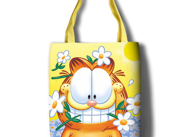 Garfield Canvas Grocery Bag Shopping Bag Reusable Large Shopping Canvas Bags Natural White Cloth Shoulder Bags Canvas Tote Bag Perfect for Crafting Decorating