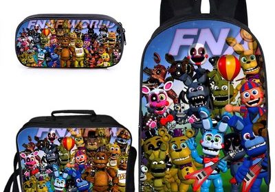 16″Five Nights at Freddy's Backpack School Bag+Lunch Bag+Pencil Bag