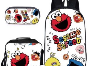 16″Sesame Street Backpack School Bag+Lunch Bag+Pencil Bag