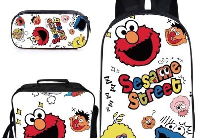 16″Sesame Street Backpack School Bag+Lunch Bag+Pencil Bag