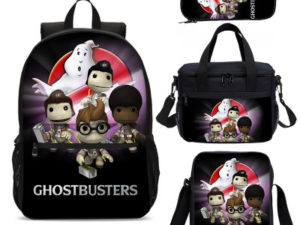 18″Ghostbusters Backpack School Bag+Lunch Bag+Messenger Bag+Pencil Bag