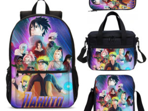 18 Inch NARUTO Backpack School Bag+Lunch Bag+Messenger Bag+Pencil Bag