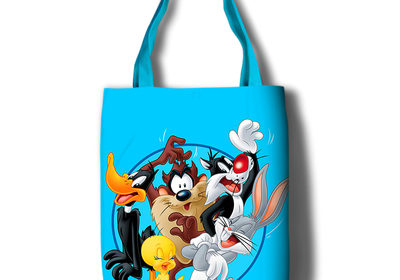 Bugs Bunny Canvas Grocery Bag Shopping Bag Reusable Large Shopping Canvas Bags Natural White Cloth Shoulder Bags Canvas Tote Bag Perfect for Crafting Decorating