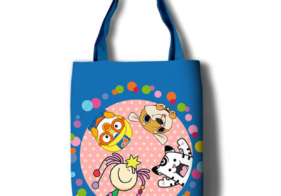 Pororo Canvas Grocery Bag Shopping Bag Reusable Large Shopping Canvas Bags Natural White Cloth Shoulder Bags Canvas Tote Bag Perfect for Crafting Decorating