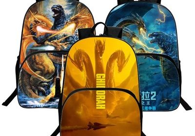 16"Godzilla King of the Monsters Backpack School Bag Black