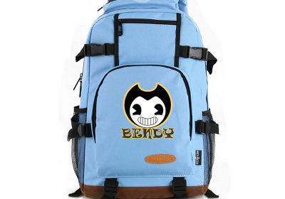 Bendy The Ink Machine Backpack School Bag Black Red Blue