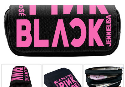 BLACK PINK Pen Case Student's Large Capacity Pencil Bag