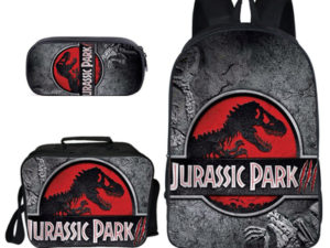 16″Jurassic World Backpack School Bag+Lunch Bag+Pencil Bag