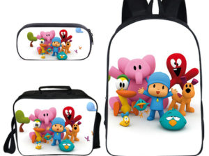 16″POCOYO Backpack School Bag+Lunch Bag+Pencil Bag