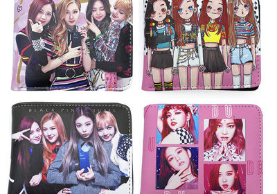 Bifold PU Leather Blackpink Wallet Coin Pocket Credit Card Id Window Card Holder