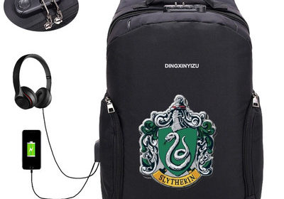 18 Inch Hogwarts Legacy USB Backpack School Bag Combination Lock
