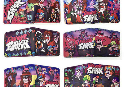 Bifold PU Leather Friday Night Funkin Wallet Coin Pocket Credit Card Id Window Card Holder