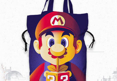 Super Mario Nylon commuter bag shoulder bag shopping bag drawstring bag jelly bag