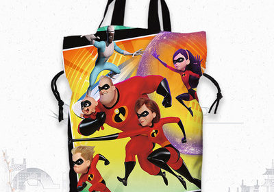 The Incredibles Nylon commuter bag shoulder bag shopping bag drawstring bag jelly bag