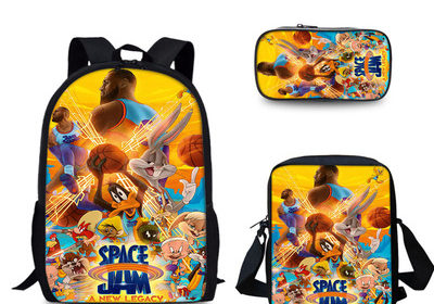 18 Inch Space Jam A New Legacy Backpack School Bag+Messenger Bag+Pencil Bag