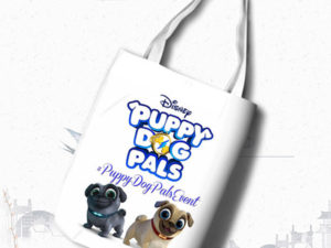 Puppy Dog Pals Canvas Grocery Bag Shopping Bag Reusable Large Shopping Canvas Bags Natural White Cloth Shoulder Bags Canvas Tote Bag Perfect for Crafting Decorating