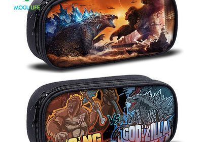 Godzilla vs Kong Cosmetic Bags Boys Girls Children Large Pencil Case Purse Storage Bags Women Men Multifunction Makeup Bag