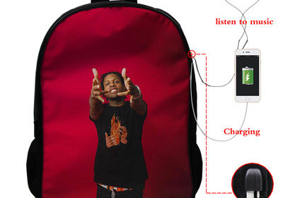 Lil Durk USB Charge Backpack Split Students Boys Girls Knapsack Men Women Travel Laptop Rucksack