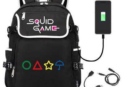 18 Inch Squid Game Backpack School Bag Black