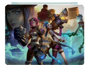 Arcane: League of Legends Ipad Leather Case Advanced Pu Leather Protective Cover Automatic Wake Up and Sleep Magnetic Closure Multiple Angle Bracket
