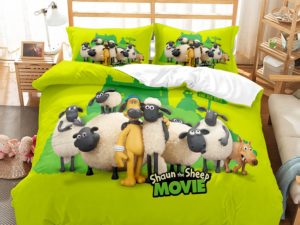 Shaun the Sheep Comfortable Bedding Three-Piece Soft and Breathable Duvet Cover