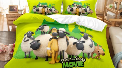 Shaun the Sheep Comfortable Bedding Three-Piece Soft and Breathable Duvet Cover