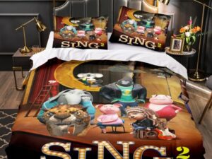 Sing 2 Comfortable Bedding Three-Piece Soft and Breathable Duvet Cover