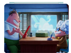 Captain Underpants Ipad Leather Case Advanced Pu Leather Protective Cover Automatic Wake Up and Sleep Magnetic Closure Multiple Angle Bracket